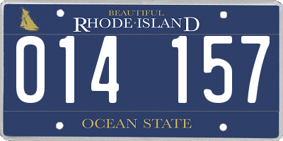 RI license plate 014157