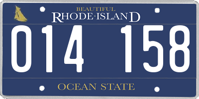 RI license plate 014158