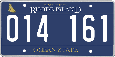 RI license plate 014161