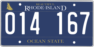 RI license plate 014167