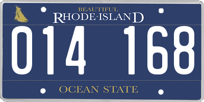 RI license plate 014168