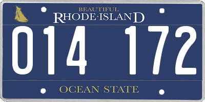 RI license plate 014172