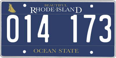 RI license plate 014173