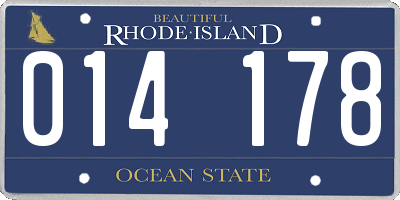 RI license plate 014178