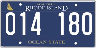 RI license plate 014180