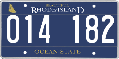 RI license plate 014182