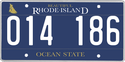 RI license plate 014186