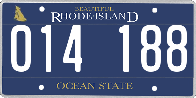 RI license plate 014188