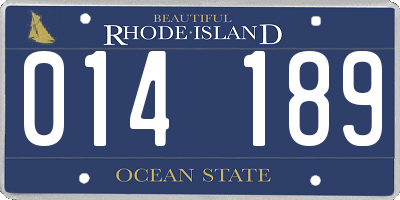 RI license plate 014189