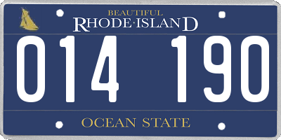 RI license plate 014190