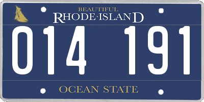 RI license plate 014191