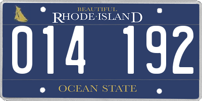 RI license plate 014192