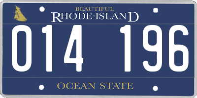 RI license plate 014196