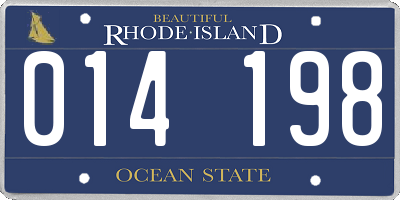 RI license plate 014198