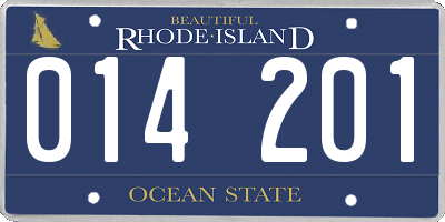 RI license plate 014201