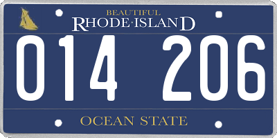 RI license plate 014206