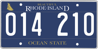 RI license plate 014210