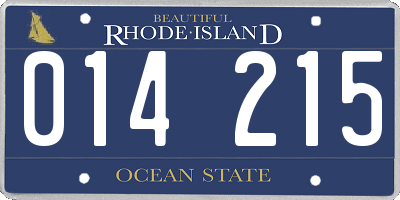 RI license plate 014215