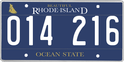 RI license plate 014216