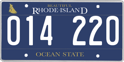 RI license plate 014220