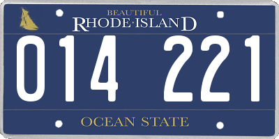 RI license plate 014221