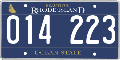 RI license plate 014223