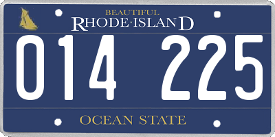 RI license plate 014225