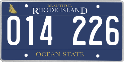 RI license plate 014226