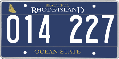 RI license plate 014227