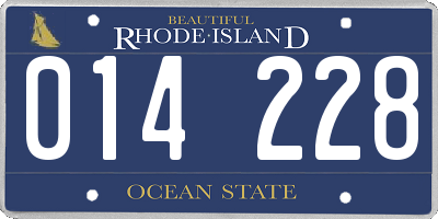 RI license plate 014228