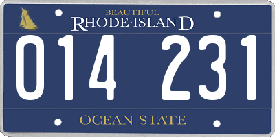 RI license plate 014231