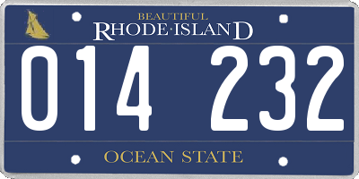 RI license plate 014232