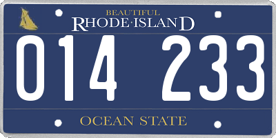 RI license plate 014233