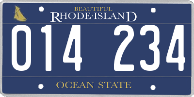 RI license plate 014234