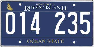 RI license plate 014235