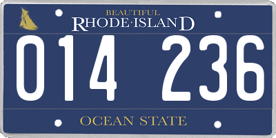 RI license plate 014236