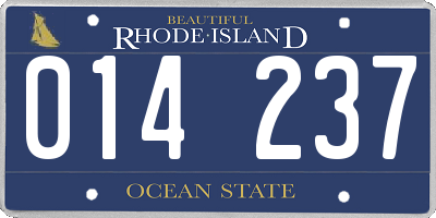 RI license plate 014237