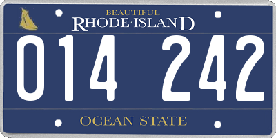 RI license plate 014242