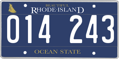 RI license plate 014243