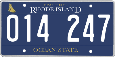 RI license plate 014247