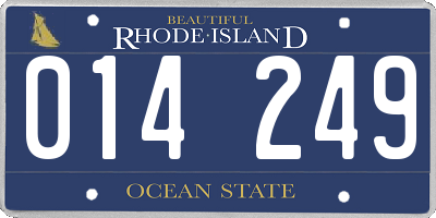 RI license plate 014249