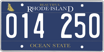 RI license plate 014250