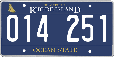 RI license plate 014251