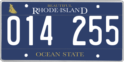 RI license plate 014255