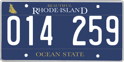 RI license plate 014259