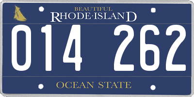 RI license plate 014262