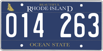 RI license plate 014263