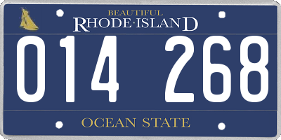 RI license plate 014268