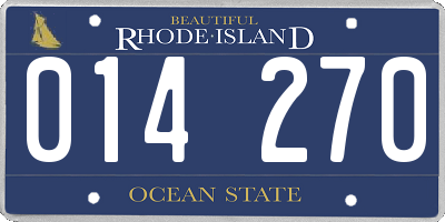 RI license plate 014270