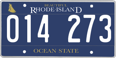 RI license plate 014273